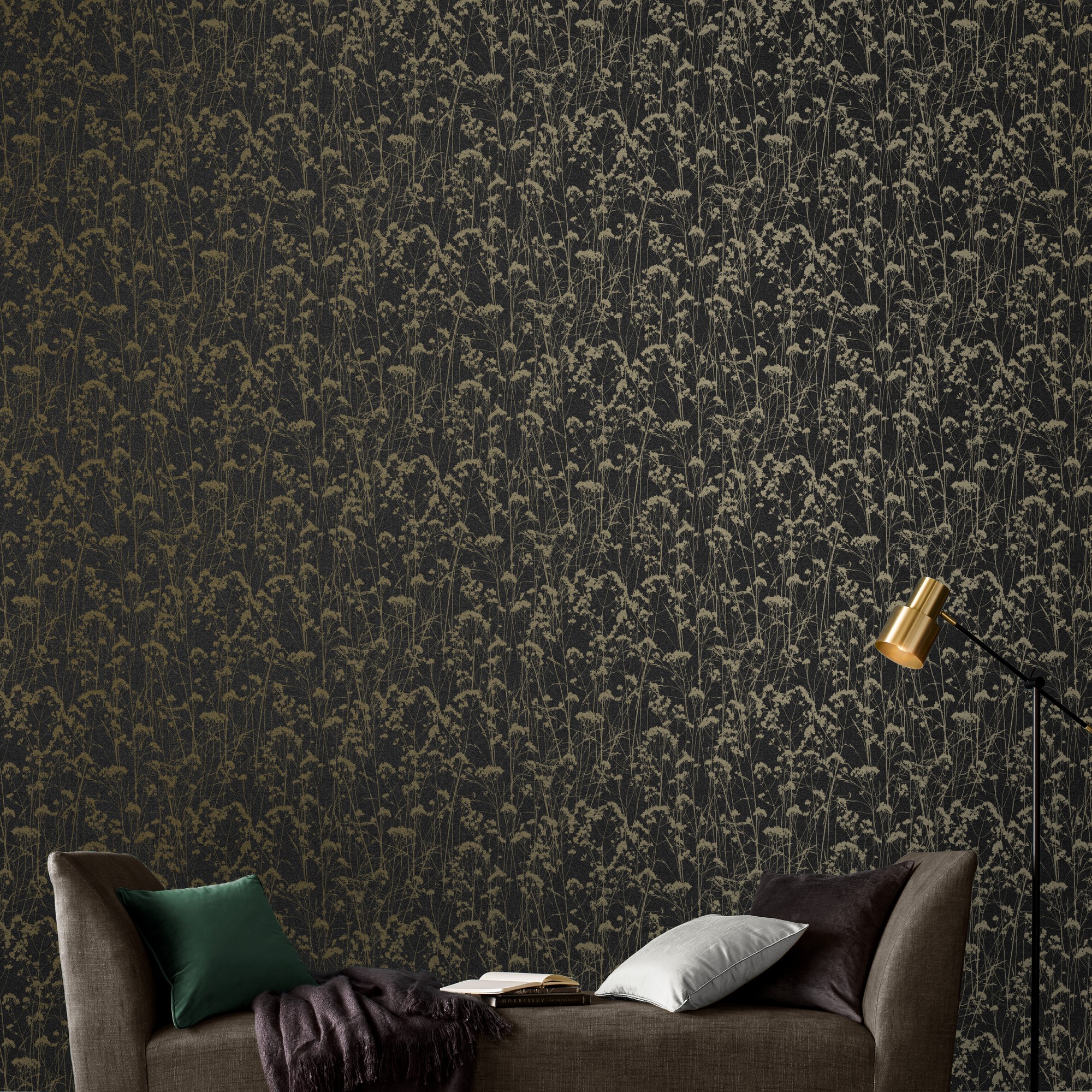 Grace Deep Night Wallpaper 105461 By Graham Brown In Black Metallic